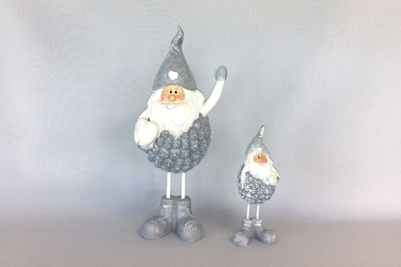 Lot de 2 pères noël pomme de pin