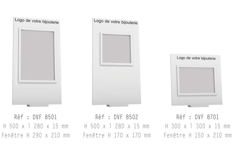 Les verticaux avec fenêtre : 3 tailles