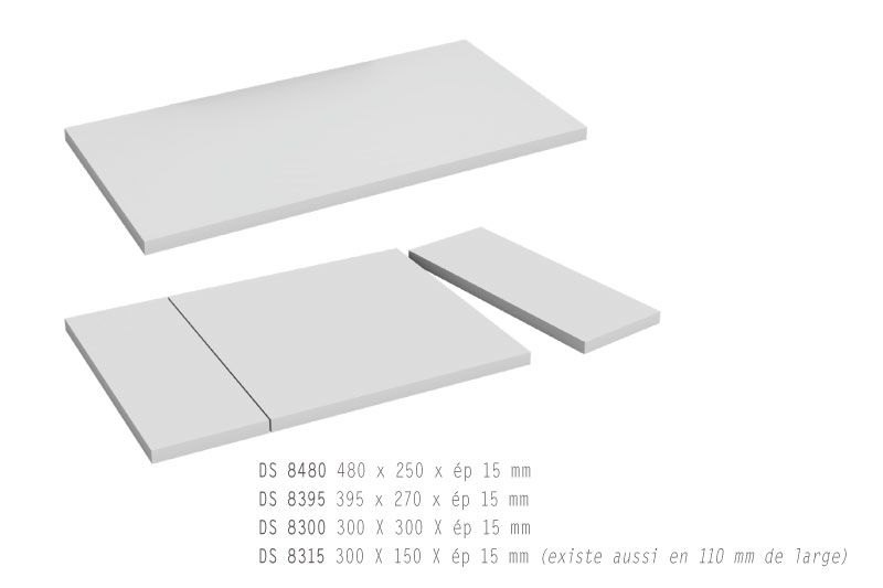 Les plateaux pour sols de vitrine : 4 tailles