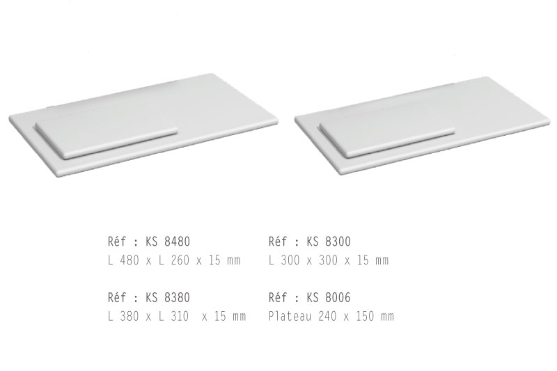 Les plateaux pour les sols de vitrine : 4 tailles