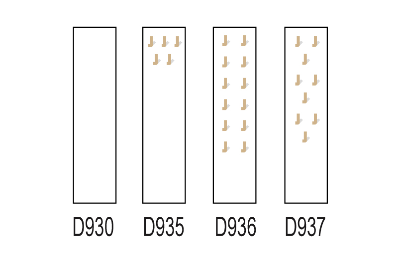 Les volumes position verticale avec crochets